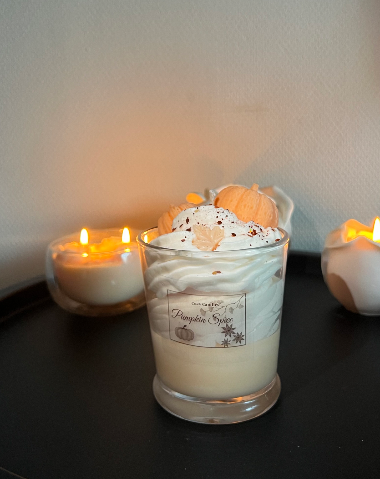 Pumpkin spice scented candle
