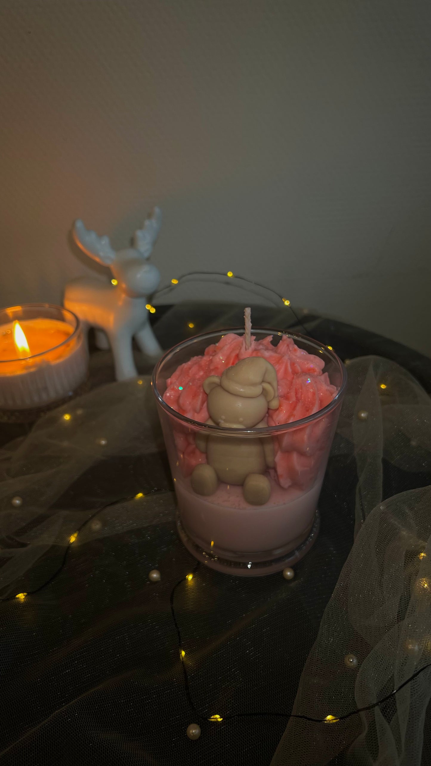 Winter bear scented candle