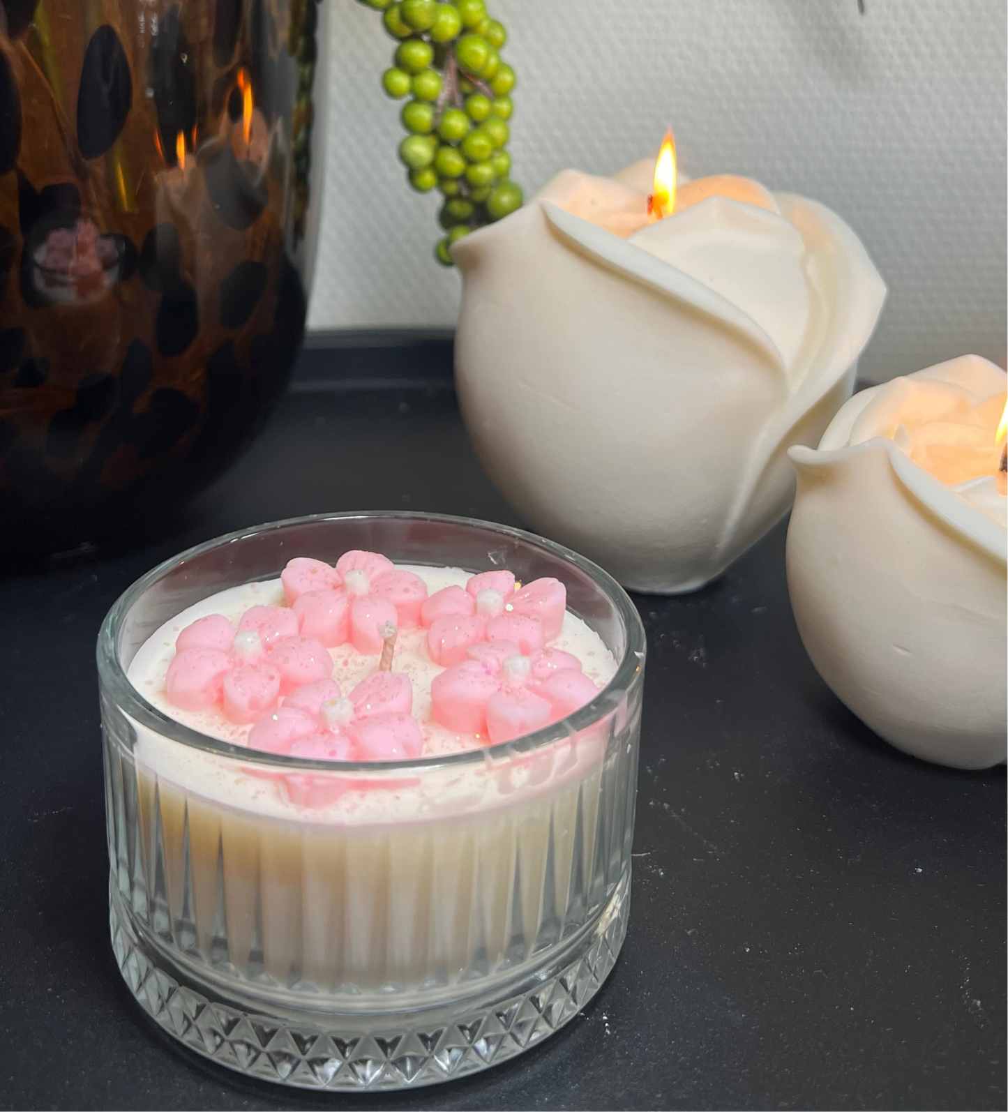 Spring blossom scented candle