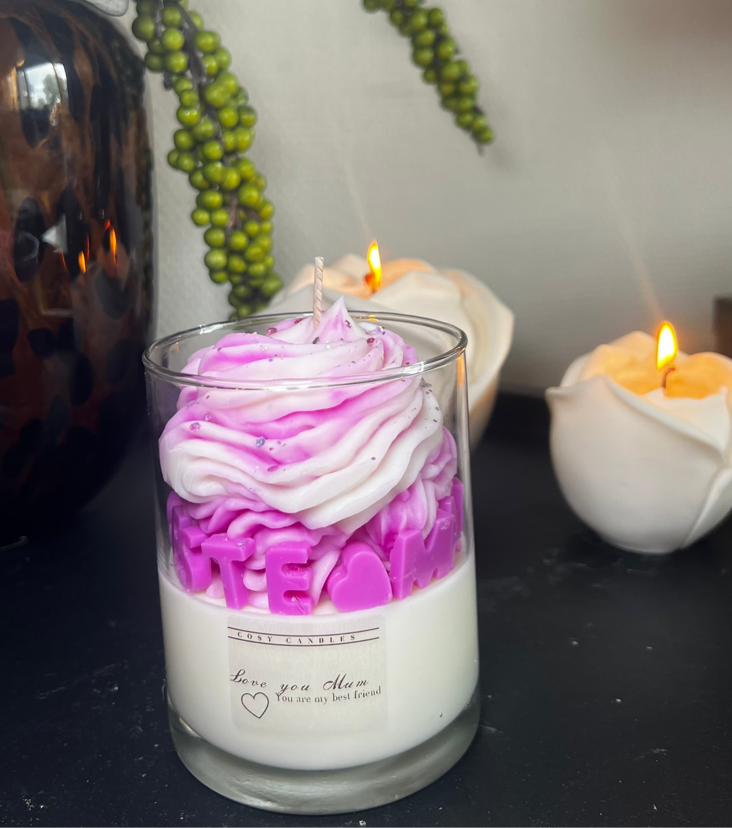 “Love you mum” scented candle