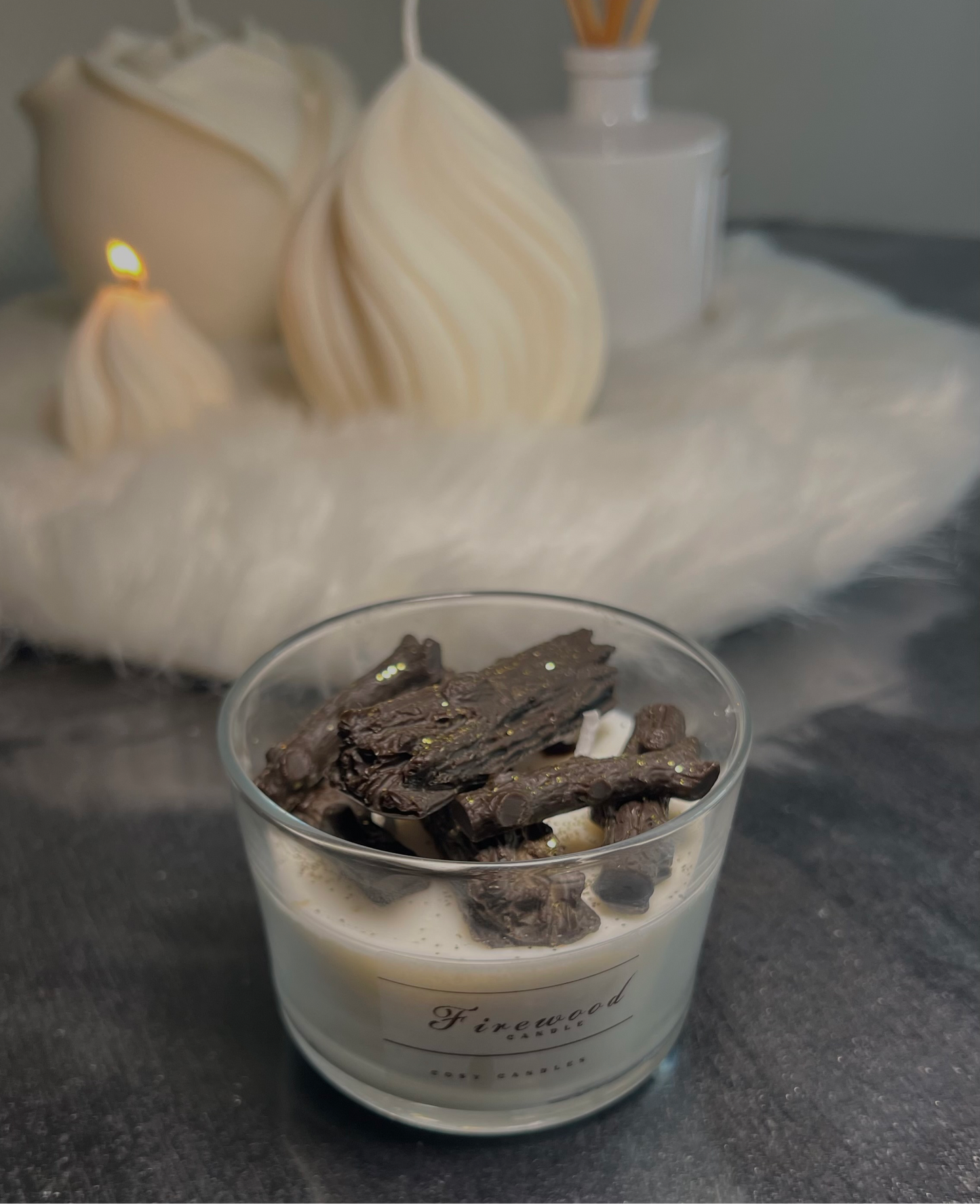 Firewood scented candle