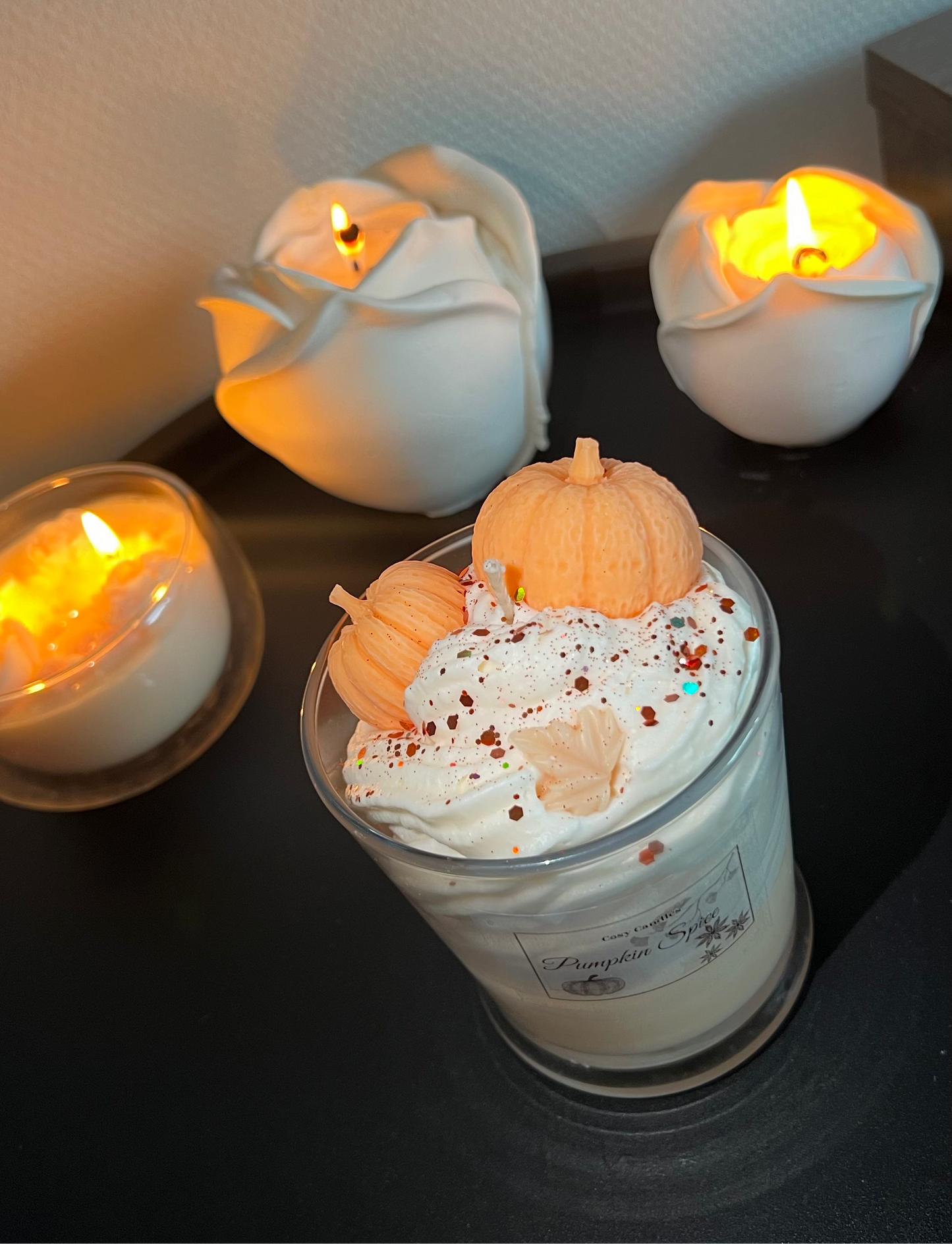 Pumpkin spice scented candle
