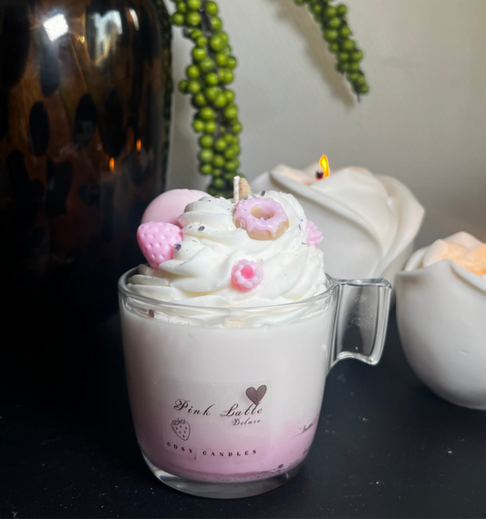 Pink latte deluxe scented candle