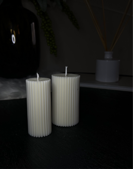 Ripped pillar candle