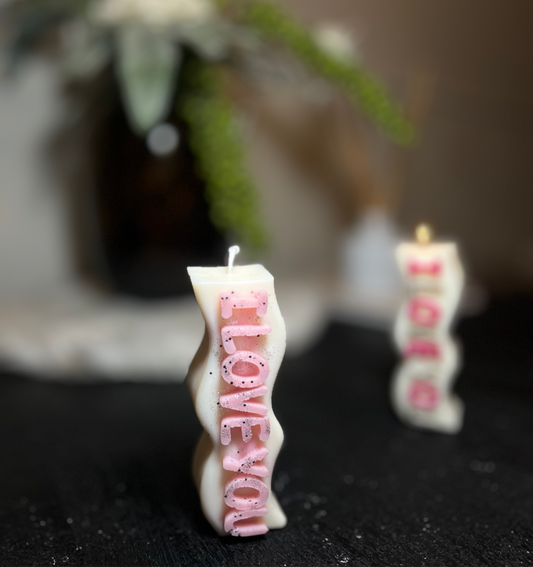 “I love you” wave candle