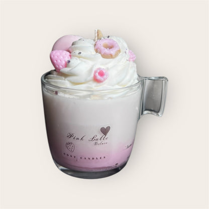 Pink latte deluxe scented candle