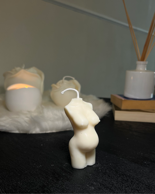 Preggy woman candle