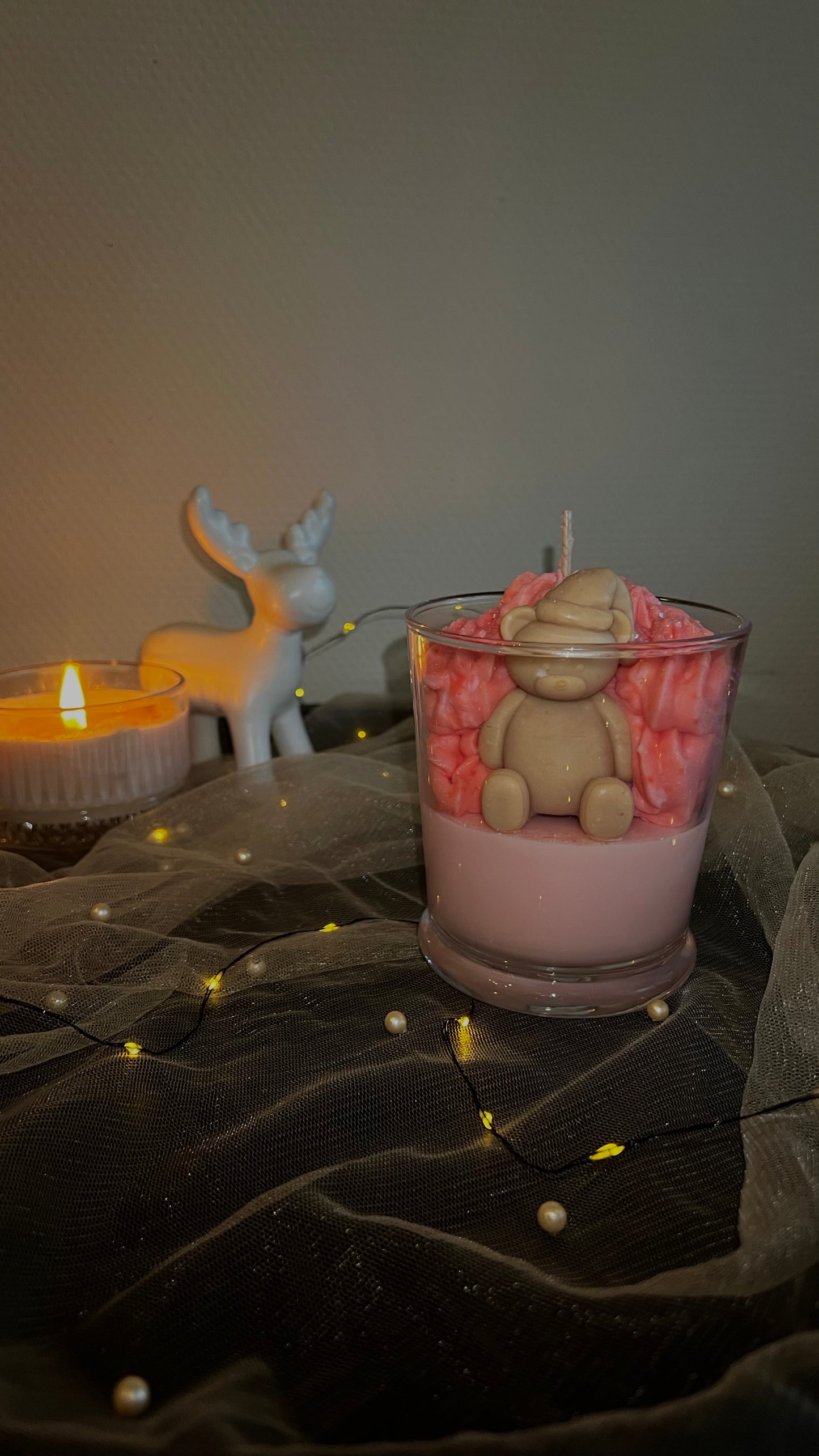 Winter bear scented candle
