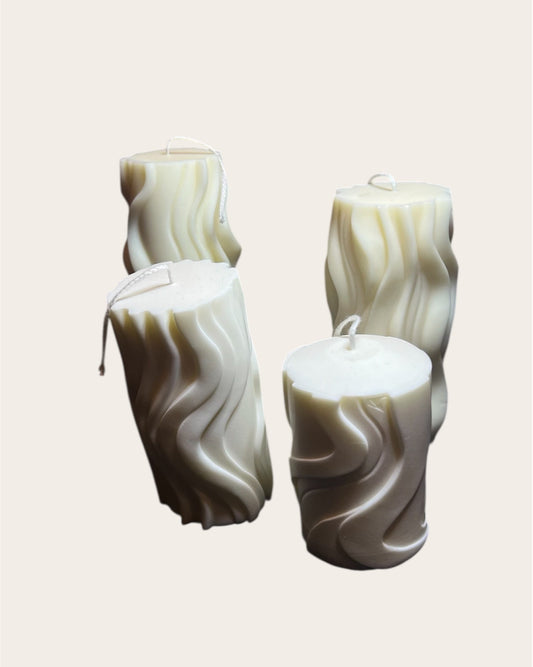 Wave pillar candle