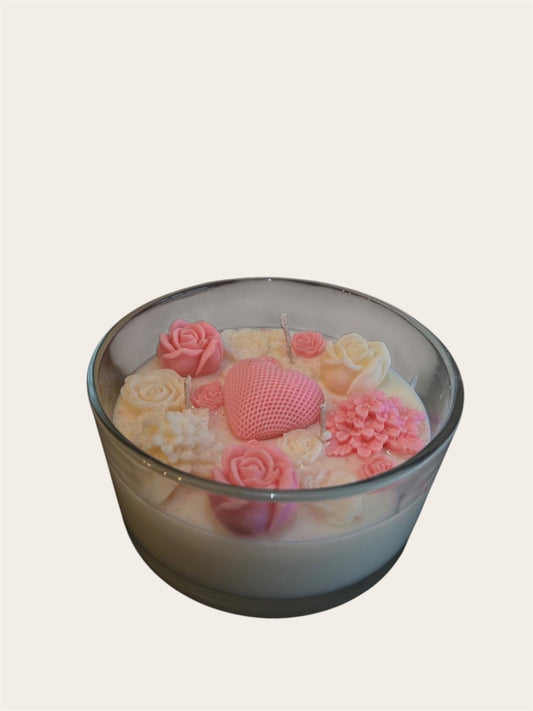 Flower love scented candle