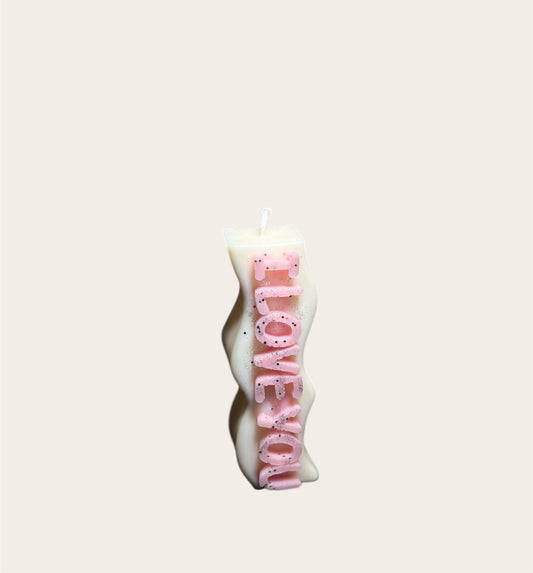 “I love you” wave candle